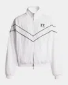 Rhude Piped Raglan Sleeve Track Jacket In Stark White