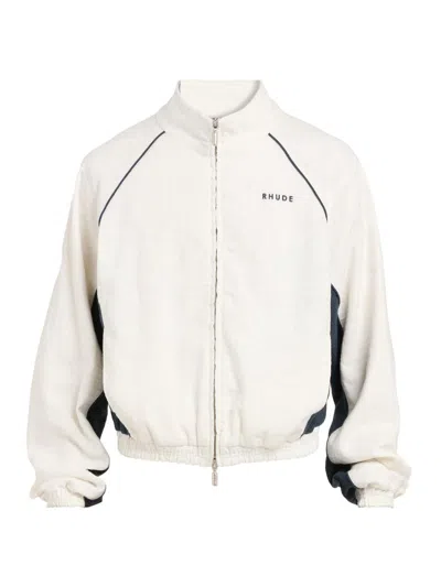 Rhude Men's Ramona Contrast-piping Linen Track Jacket In Multi