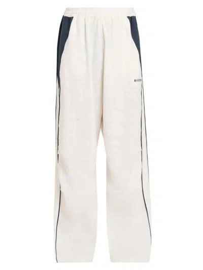 Rhude Men's Ramona Contrast-piping Linen Track Pants In Multi
