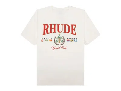Pre-owned Rhude Men's  Bay Of Angels Yacht Tee Shirt In Vintage White