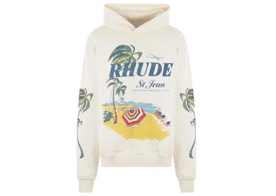 Pre-owned Rhude Men's  Beach Club Hoodie In Vintage White