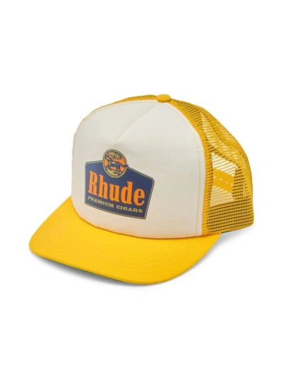 Rhude Men's  Cigars Trucker Hat In Yellow