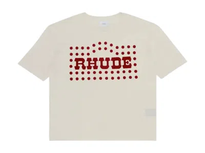 Pre-owned Rhude Men's  Flocked Burnout T-shirt In White