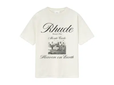 Pre-owned Rhude Men's  Heaven On Earth T-shirt In Vintage White