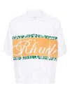 Rhude White Pleated Shirt In White