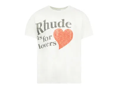 Pre-owned Rhude Men's  Lovers Slub T-shirt In White