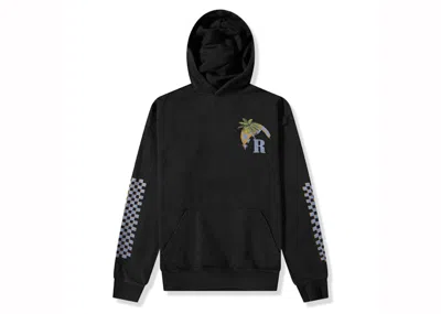 Pre-owned Rhude Men's  Moonlight Tropics Print Oversized Vintage Hoodie In Black