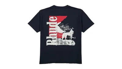 Pre-owned Rhude Men's  Moonlight Wolf Pocket Tee Shirt In Black/white/red In Multi