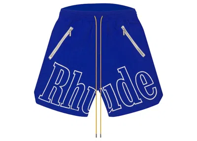 Pre-owned Rhude Men's  Rh Logo Shorts In Blue