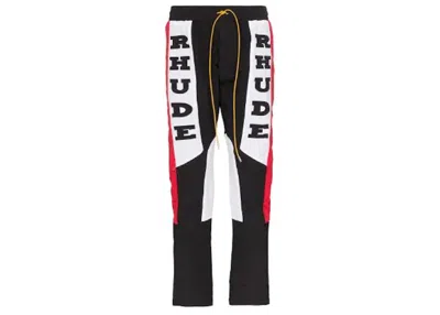 Pre-owned Rhude Men's  Rhacing Logo Slim Fit Pants In Black/red
