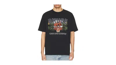 Pre-owned Rhude Men's  Town And Country Tee Shirt In Black