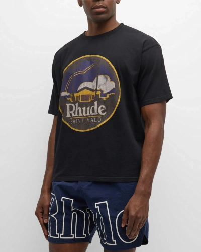 Rhude Saint Malo Tee In Vintage Black