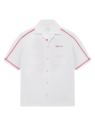 Rhude Men's Sausalito Invitational Bowling Shirt In White
