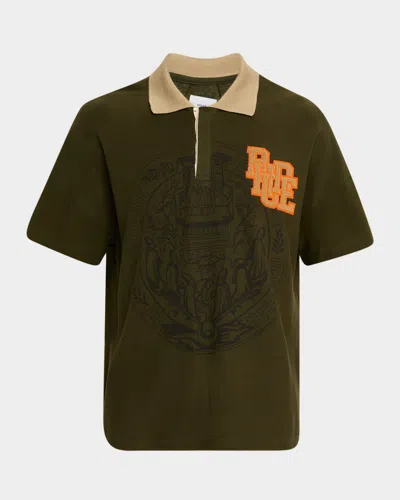 Rhude Logo-embroidered Polo Shirt In Green