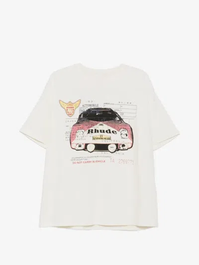 Rhude Men's Slip Tee In Whtblkred