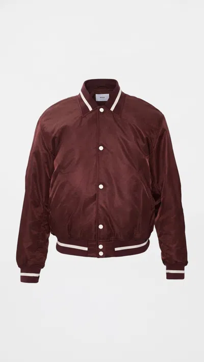 Rhude Logo-print Striped-trim Jacket In Burgundy