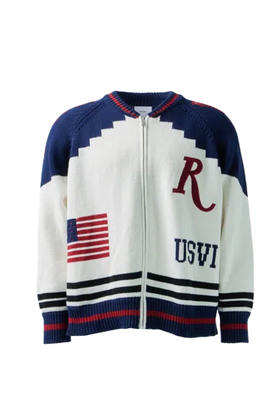 Rhude Men's St. Croix Knit Zip-up In Multi