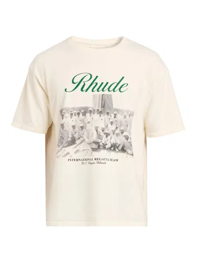 Rhude Virgin Islands Script Printed Cotton T-shirt In Animal Print