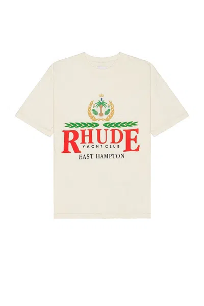 RHUDE MEN'S WHITE CREST TEE FOR SS24 COLLECTION