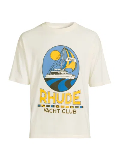RHUDE MEN'S YACHT CLUB LOGO T-SHIRT