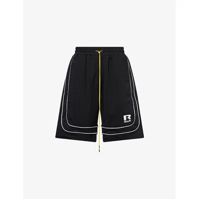Rhude Mens  Logo-print Basketball Shorts In Black