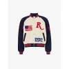 Rhude St. Croix Varsity Jacket In Ivory And Navy