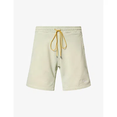 Rhude Mens  Classique Drawstring-waist Cotton Sweat Shorts In Washed Seafoam