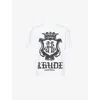 Rhude White Oversized Chateau Crest T-shirt In White