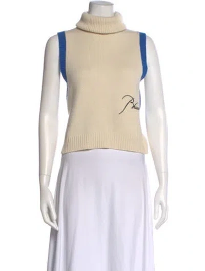 Pre-owned Rhude Merino Wool Colorblock Pattern Sweater In Neutral