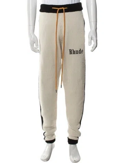 Pre-owned Rhude Merino Wool Graphic Print Lounge Bottoms In Neutrals