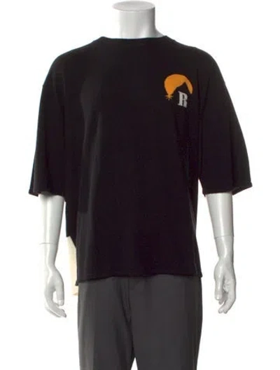 Pre-owned Rhude Merino Wool Graphic Print T-shirt W/ Tags In Black