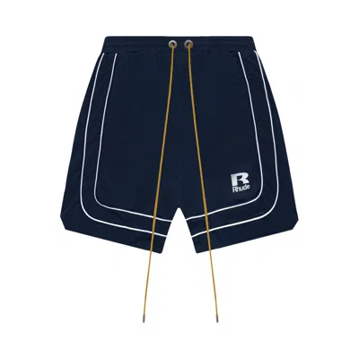 Pre-owned Rhude Mesh Piping Baggy Track Shorts 'navy' | Blue | Men's Size S