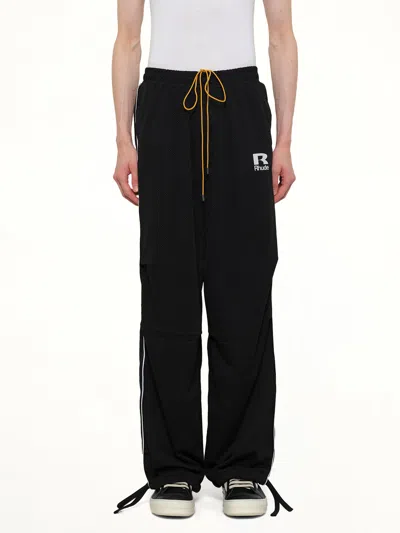 Rhude Mesh Piping Parachute Track Pant In Black