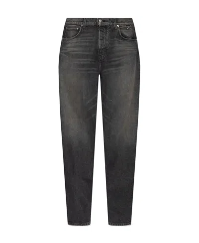 Rhude Mid-rise Wide-leg Jeans In Black