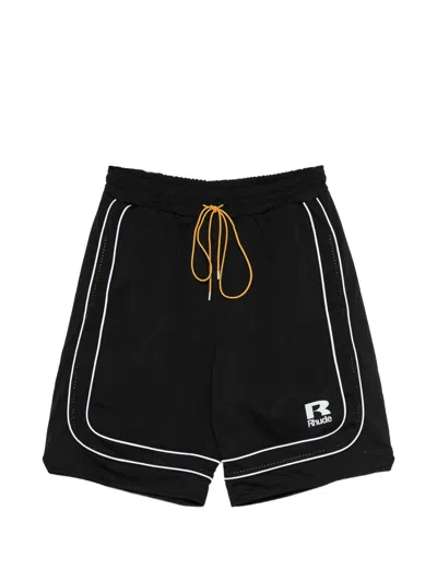 Rhude Mini Handbag & Mesh Basketball Shorts In Black