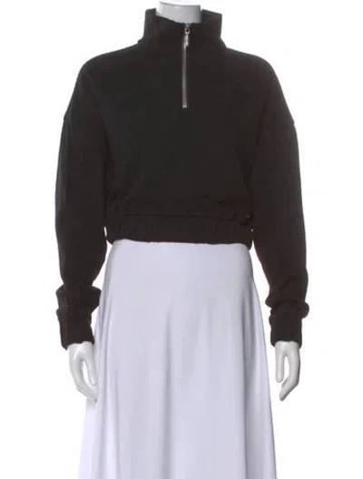 Pre-owned Rhude Mock Neck Long Sleeve Sweatshirt In Black