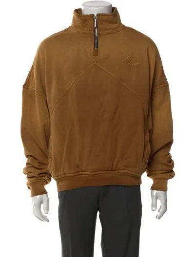 Pre-owned Rhude Mock Neck Long Sleeve Sweatshirt In Blue