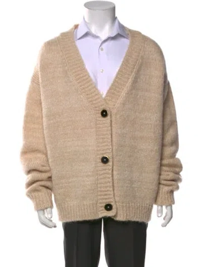 Pre-owned Rhude Mohair V-neck Cardigan In Neutrals