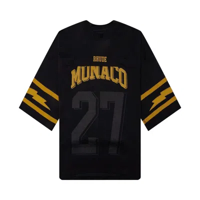 Pre-owned Rhude Monaco Football Jersey 'vintage Black/yellow' | Men's Size Xxl