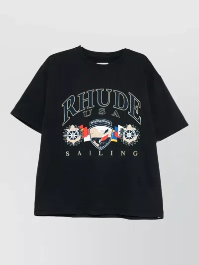 Rhude Montenegro Regatta Crew Neck Graphic T-shirt In Multi