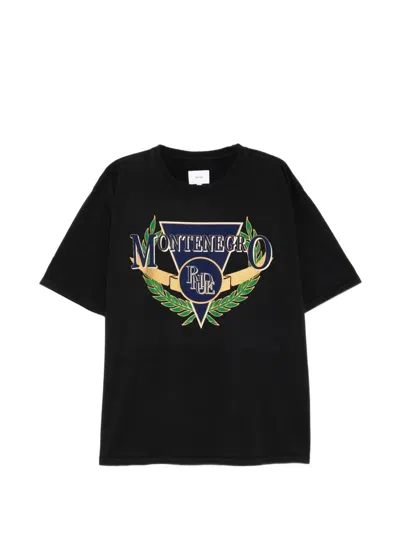 Rhude Black Montenegro Regatta Graphic Cotton Printed T-shirt