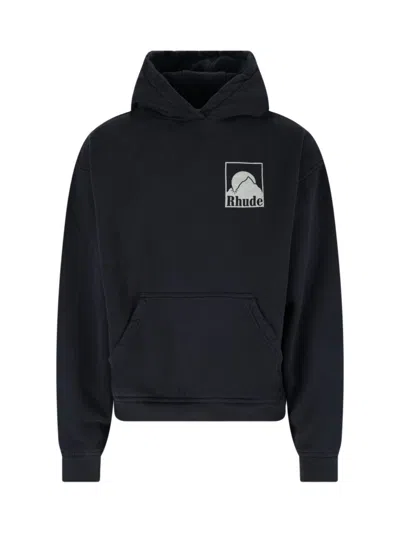 RHUDE MOONLIGHT BADGE" HOODIE - BLACK