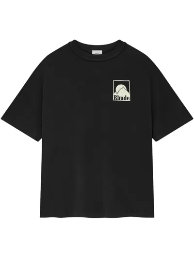 Rhude Moonlight Bagde T-shirt In Black