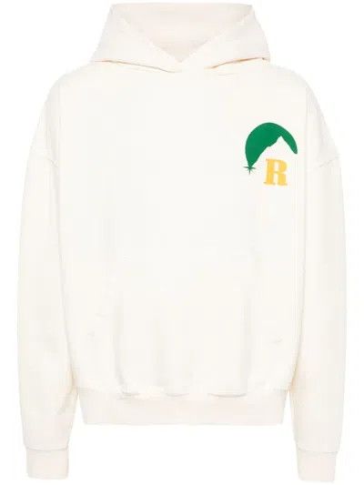 Rhude Moonlight Logo Graphic Hoodie In 0611 Vtg White