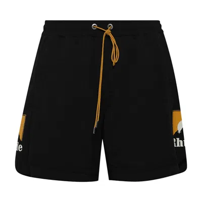 Pre-owned Rhude Moonlight Logo Short 'black/yellow/white' | Men's Size L