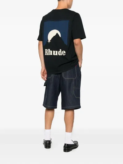 Rhude Moonlight Logo T-shirt In Black