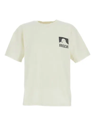 Rhude Moonlight Paintck Mini Tee For Men In White
