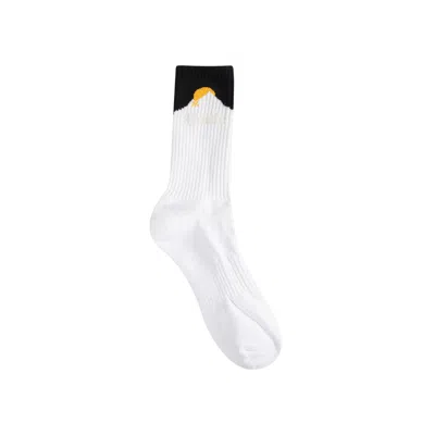 Pre-owned Rhude Moonlight Pista Sock 'white/black/yellow' | Men's Size Onesize