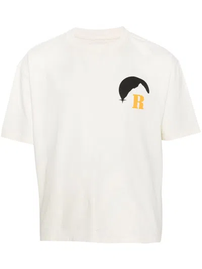 Rhude Moonlight Print T-shirt In White