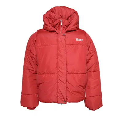 Pre-owned Rhude Moonlight Puffer Jacket 'red/white/black' | Men's Size Xl